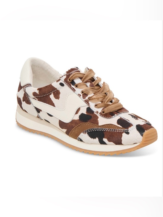 Dolce Vita Shoes - Dolce Vita Cowhide-Print Low-Top Sneaker in Brown, White & Tan